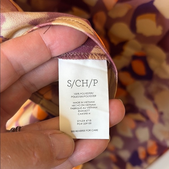 CAbi Lavender; Orange & Purple Faux Wrap Blouse - Picture 6 of 6